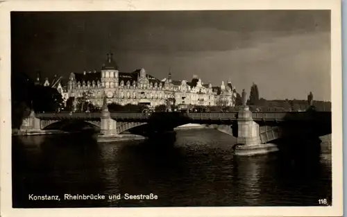 34746 - Deutschland - Konstanz , Rheinbrücke und Seestraße - gelaufen