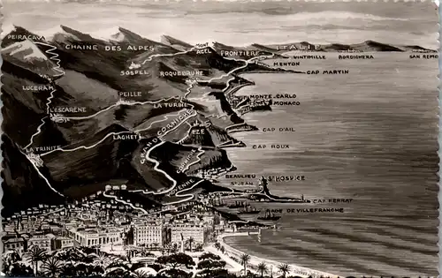 34752 - Frankreich - La Cote d'Azur , Vue panoramique de Nice a San Remo - nicht gelaufen