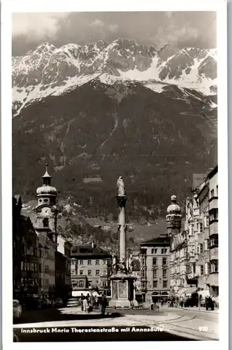 34761 - Tirol - Innsbruck , Maria Theresienstraße mit Annasäule - gelaufen 1956
