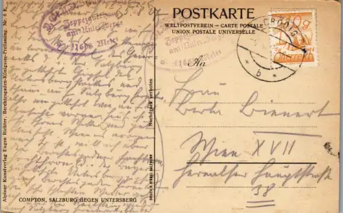 34801 - Künstlerkarte - Salzburg gegen Untersberg , Compton - gelaufen 1927