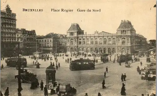 34822 - Belgien - Bruxelles , Brüssel , Place Rogier , Gare du Nord - nicht gelaufen