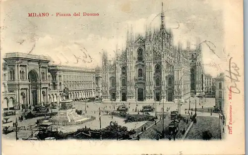 34823 - Italien - Milano , Mailand , Piazza del Duomo - gelaufen