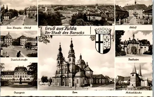 34859 - Deutschland - Fulda , Orangerie , Paulustor , Dom , Mehrbildkarte - nicht gelaufen