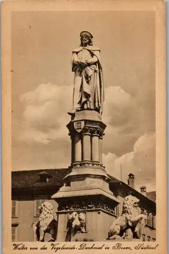 34874 - Italien - Bozen , Walter von der Vogelweide Denkmal - nicht gelaufen