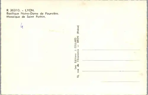 34894 - Frankreich - Lyon , Basilique Notre Dame de Fourviere , Mosaique de Saint Pothin - nicht gelaufen
