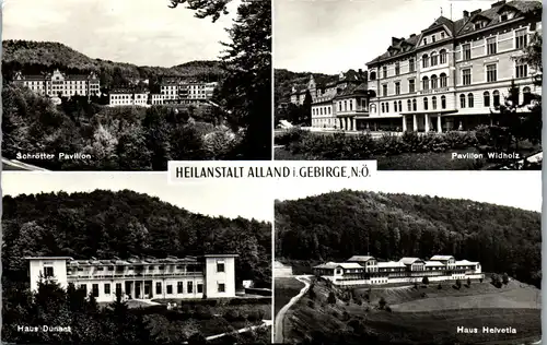 34903 - Niederösterreich - Alland im Gebirge , Heilanstalt , Haus Dunant , Haus Helvetia , Pavillon Widholz , Schrötter Pavillon - gelaufen 1961