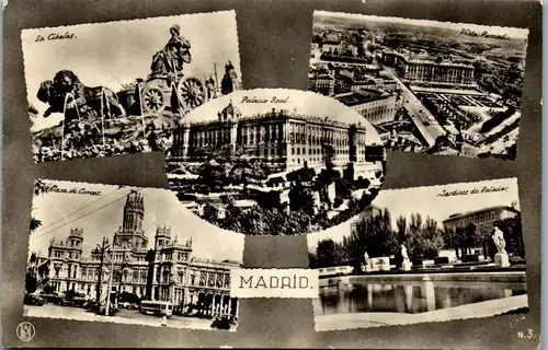 34932 - Spanien - Madrid , Mehrbildkarte - gelaufen 1958