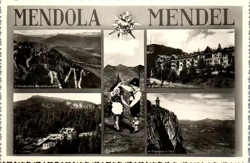 34999 - Italien - Mendel , Mendola , Mendelstraße , Bahnhof , Grand Hotel , Penegal , Mehrbildkarte - nicht gelaufen