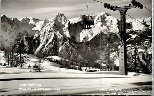 35007 - Oberösterreich - Hinterstoder , Schilift am Hutterer Höss - gelaufen 1968