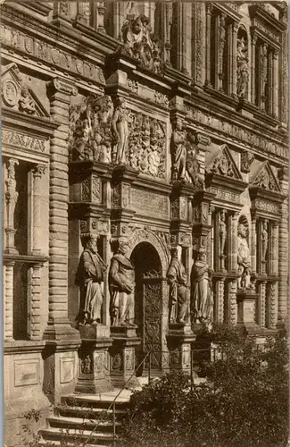 35017 - Deutschland - Heidelberg , Portal vom Otto Heinrichsbau im Schlosshof - nicht gelaufen 1910