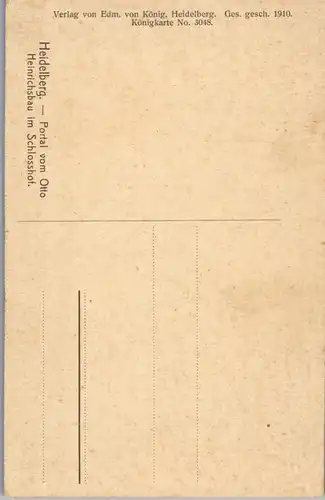 35017 - Deutschland - Heidelberg , Portal vom Otto Heinrichsbau im Schlosshof - nicht gelaufen 1910