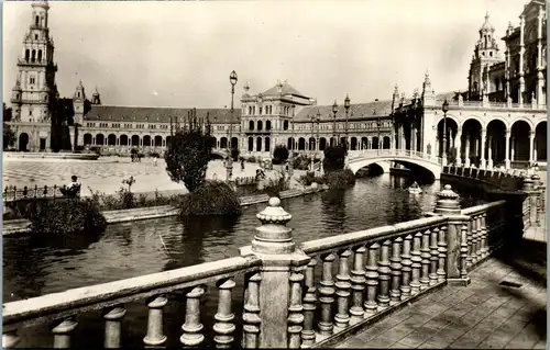 35047 - Spanien - Sevilla , Plaza de Espana - nicht gelaufen