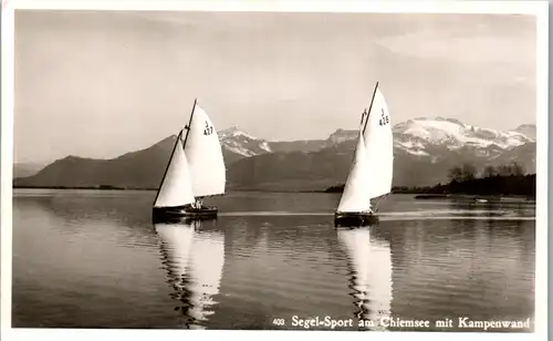 35090 - Deutschland - Chiemsee , Segelsport , Segelboot , Kampenwand - nicht gelaufen