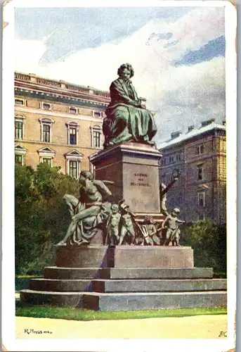 35113 - Wien - Beethoven Denkmal - gelaufen 1952