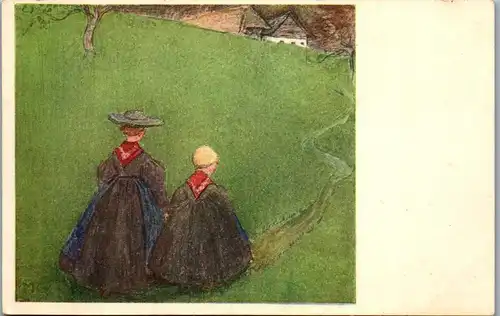 35129 - Künstlerkarte - undef. , signiert M. G. - nicht gelaufen