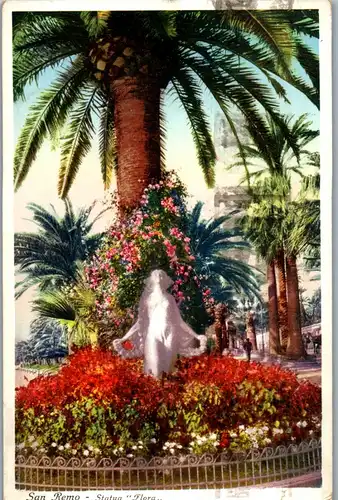 35165 - Italien - San Remo , Statua Flora - gelaufen 1936