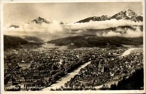 35166 - Tirol - Innsbruck von der Hungerburg gegen Serles u. Nockspitze - gelaufen 1942