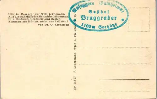 35181 - Steiermark - Krieglach , Alpl , Peter Rosegger's Geburtsstube - nicht gelaufen