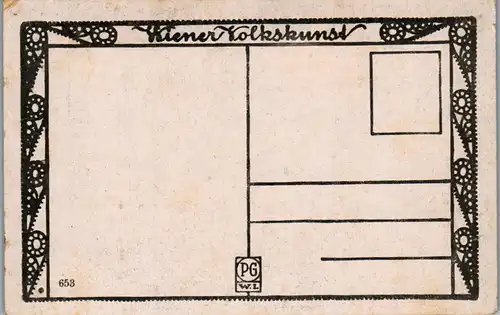 35183 - Künstlerkarte - Das alte Stadttor , signiert Stefan Simony , Wiener Volkskunst - nicht gelaufen