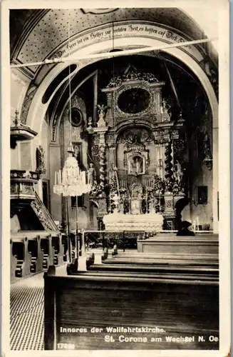 35211 - Niederösterreich - St. Corona am Wechsel , Inneres der Wallfahrtskirche - gelaufen 1927