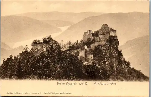 35215 - Niederösterreich - Ruine Aggstein an der Donau - nicht gelaufen 1906