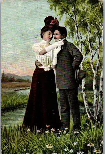 35220 - Romantik - Paar - gelaufen 1908