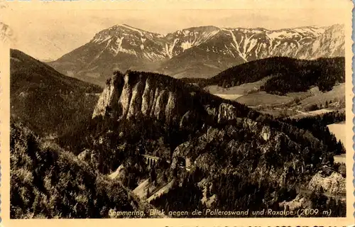 35221 - Niederösterreich - Semmering , Blick gegen die Polleroswand und Raxalpe - gelaufen 1937