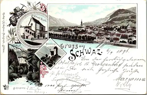 35241 - Tirol - Schwaz - gelaufen 1896