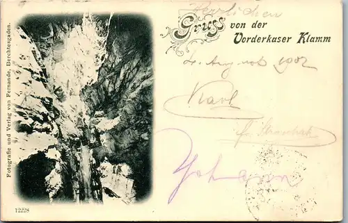 35251 - Salzburg - Gruß von der Vorderkaser Klamm - gelaufen 1902