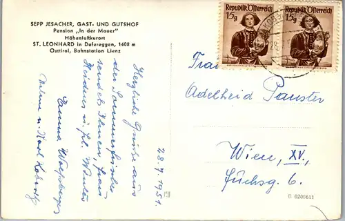 35265 - Tirol - St. Leonhard im Defereggen mit Hochgall und weißem Beil - gelaufen 1951