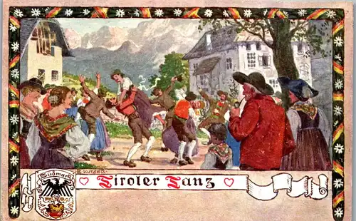 35289 - Künstlerkarte - Tirol , Tiroler Tanz , Südmark , signiert E. Kutzer - nicht gelaufen