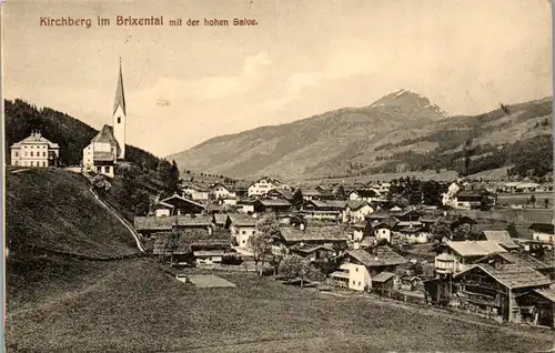 35323 - Tirol - Kirchberg im Brixental mit der Hohen Salve , Panorama - gelaufen