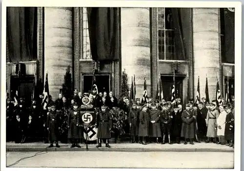 35450 - Zigarettenbilder - Männer und Ereignisse unserer Zeit , Serie II , Nr. 56 , Weihsteunde anlässlich des Spatenstiches Horst Wessel Platz