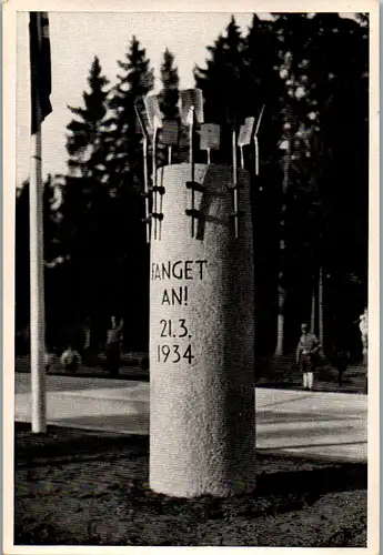35465 - Sammelbilder - Sammelwerk Nr. 15 , Adolf Hitler , Gruppe 64 , Bild Nr.: 119 , Wahrzeichen der Arbeit am Beginn der Autobahn München Landesgrenze