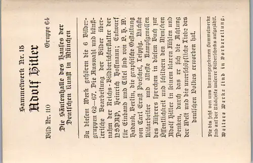 35466 - Sammelbilder - Sammelwerk Nr. 15 , Adolf Hitler , Gruppe 64 , Bild Nr.: 110 , Die Säulenhalle des Hauses der Deutschen Kunst in München