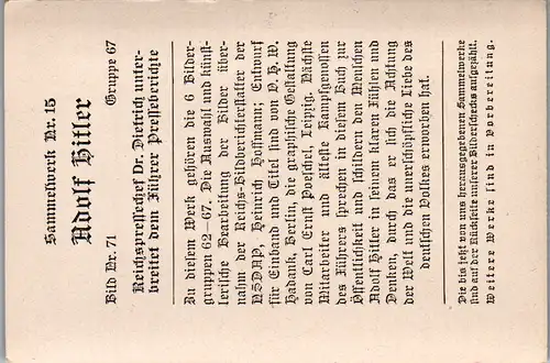 35498 - Sammelbilder - Sammelwerk Nr. 15 , Adolf Hitler , Gruppe 67 , Bild Nr.: 71 , Reichspressechef Dr. Dietrich unterbreitet dem Führer Presseberichte