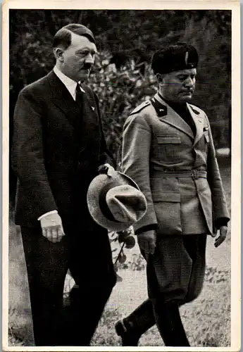 35511 - Sammelbilder - Sammelwerk Nr. 15 , Adolf Hitler , Gruppe 64 , Bild Nr.: 66 , Begegnungen Adolf Hitlers mit Mussolini in Venedig 1934