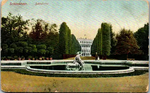 35649 - Wien - Schönbrunn , Schloßallee - gelaufen 1914