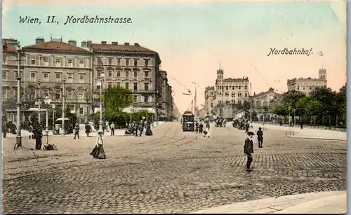 35654 - Wien - Wien II , Nordbahnstraße , Nord Bahnhof - gelaufen 1909