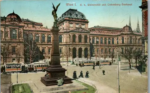 35658 - Wien - Wien I , K. k. Universität und Liebenberg Denkmal - nicht gelaufen 1913