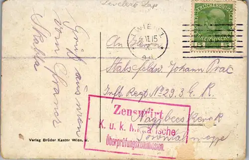 35659 - Wien - K. k. Arsenal , Zensuriert K. u. k. Militärische Überprüfungskommission - Stempel - gelaufen 1915