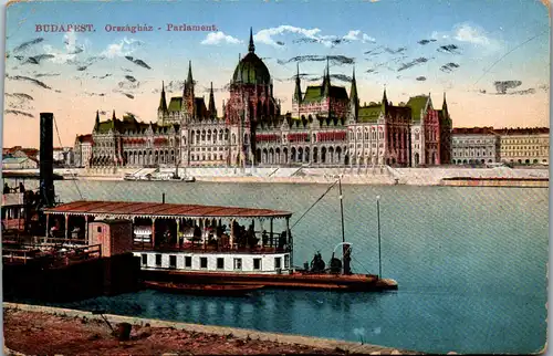 35666 - Ungarn - Budapest , Parlament - gelaufen 1915