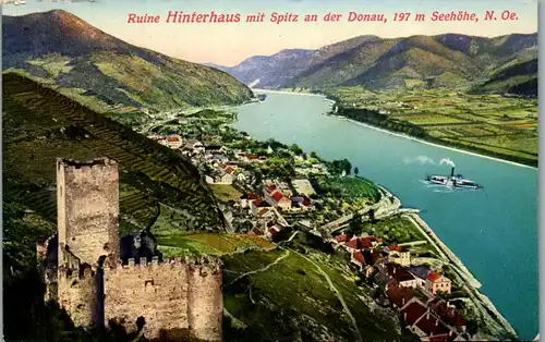 35670 - Niederösterreich - Ruine Hinterhaus mit Spitz an der Donau - nicht gelaufen 1916