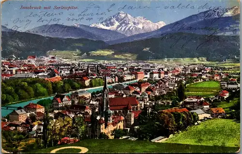 35678 - Tirol - Innsbruck mit Serlesspitze - gelaufen 1918