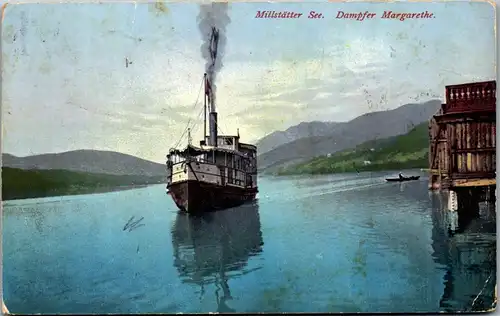 35681 - Kärnten - Millstatt , Millstättersee , Dampfer Margarethe - gelaufen 1910