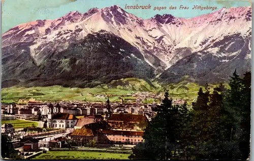 35693 - Tirol - Innsbruck gegen das Frau Hittgebirge , K. u. k. Militärzensur Innsbruck - gelaufen 1916