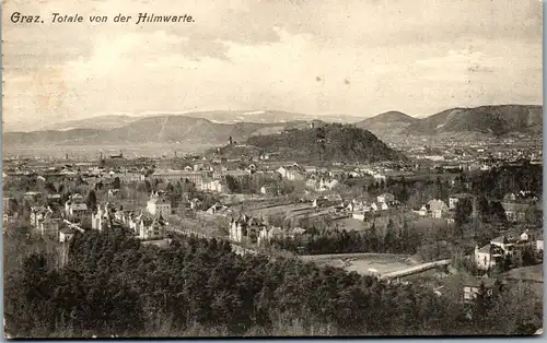 35698 - Steiermark - Graz , Totale von der Hilmwarte - gelaufen 1911