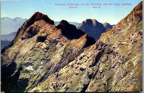 35708 - Steiermark - Gesäuse , Festkogel und gr. Oedstein von der Gugel gesehen - nicht gelaufen 1912