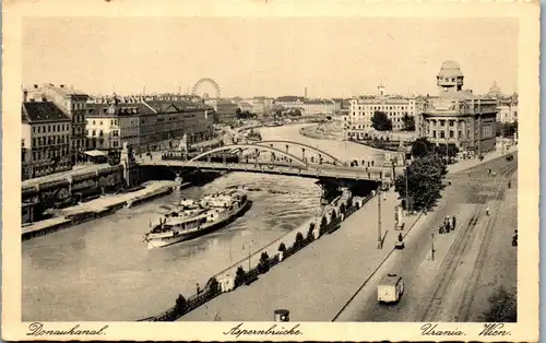 35728 - Wien - Urania , Aspernbrücke , Donaukanal - gelaufen 1935