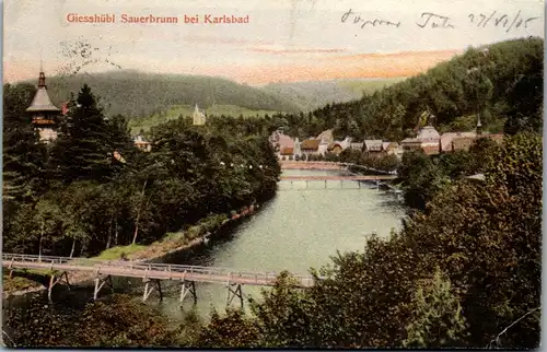 35738 - Tschechische Republik - Giesshübl Sauerbrunn bei Karlsbad  - gelaufen 1905